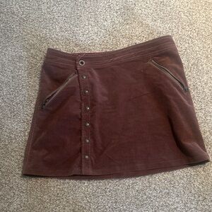Kuhl Chocolate Brown Mini Skirt with Button Accents